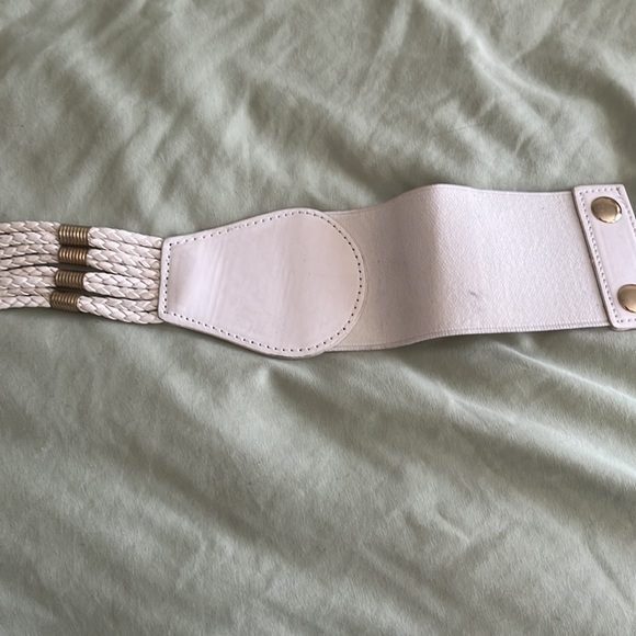 New Bebe Belt M/L 32” without stretch. White and Gold - Picture 2 of 5